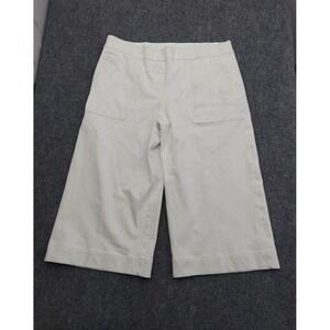 Spanx Capris Flare Wide Leg Pants‎ Womens 3X White Ponte Pull On Back Pockets